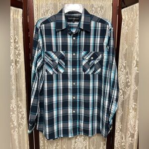 MENS BEVERLY HILLS POLO CLUB BUTTON FRONT SHIRT - SZ MEDIUM